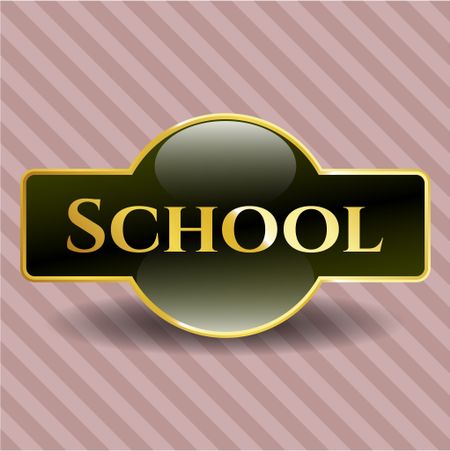 School golden emblem