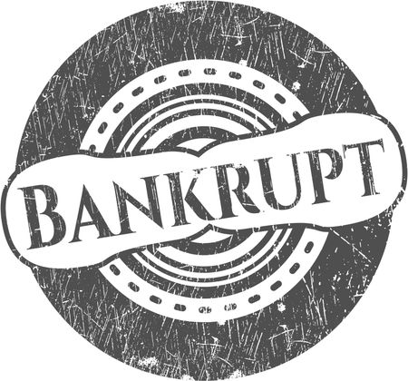 Bankrupt rubber grunge stamp