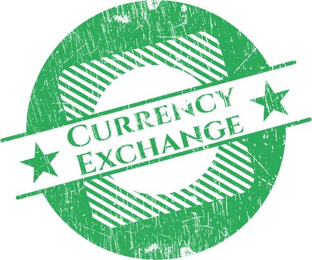 Currency Exchange rubber grunge stamp