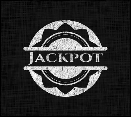 Jackpot chalk emblem written on a blackboard