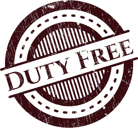 Duty Free rubber grunge stamp