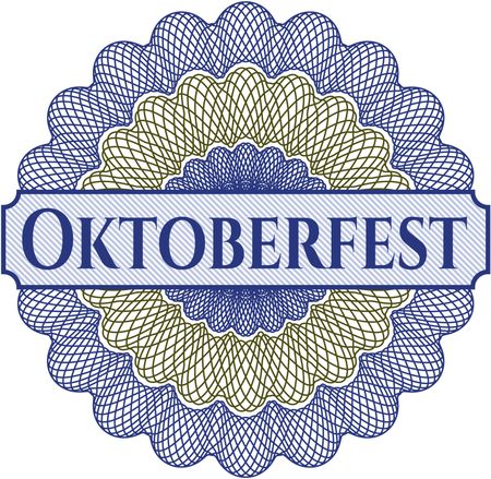 Oktoberfest inside money style emblem or rosette