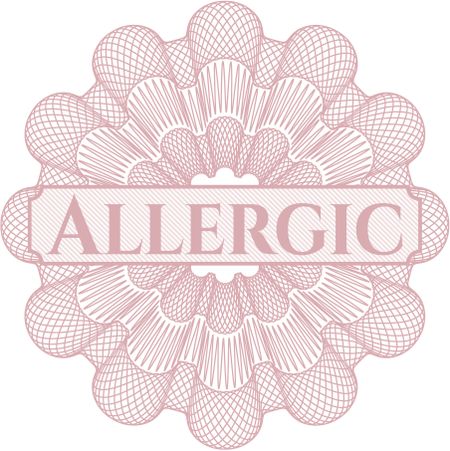 Allergic inside money style emblem or rosette