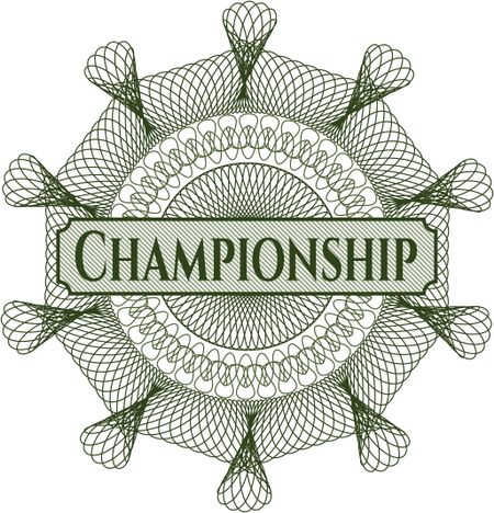 Championship inside a money style rosette
