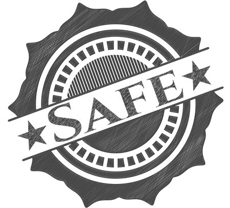 Safe pencil strokes emblem