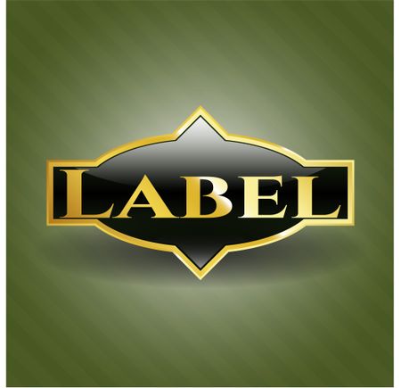 Label gold badge or emblem