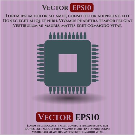 Microchip, microprocessor vector symbol