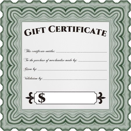 Modern gift certificate template. 