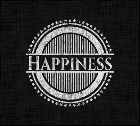 Happiness chalkboard emblem