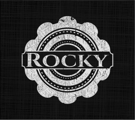 Rocky chalk emblem, retro style, chalk or chalkboard texture