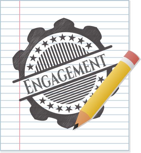 Engagement pencil strokes emblem