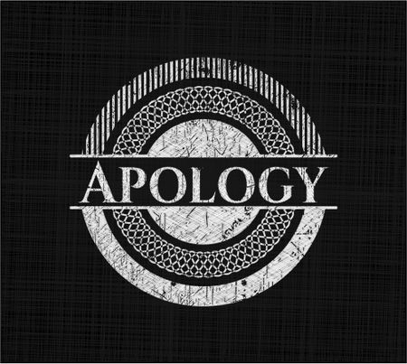 Apology written on a blackboard
