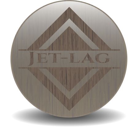 Jet-lag retro style wooden emblem
