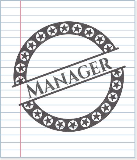 Manager emblem with pencil effect