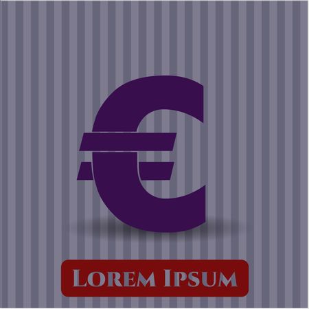 Euro vector icon or symbol