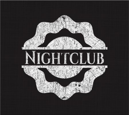 Nightclub chalkboard emblem on black board