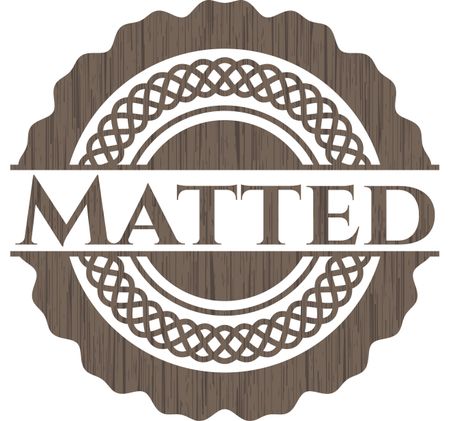 Matted realistic wood emblem