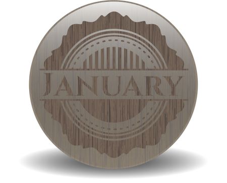 January wooden emblem