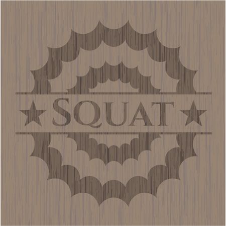 Squat wood emblem. Vintage.