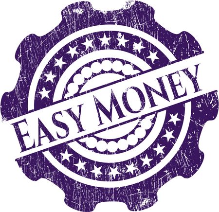Easy Money rubber stamp with grunge texture