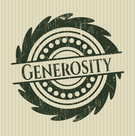 Generosity grunge stamp