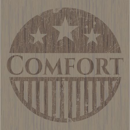 Comfort vintage wooden emblem