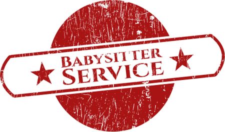 Babysitter Service rubber grunge stamp