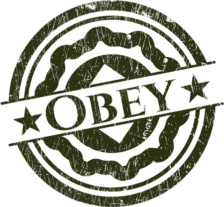 Obey rubber grunge stamp