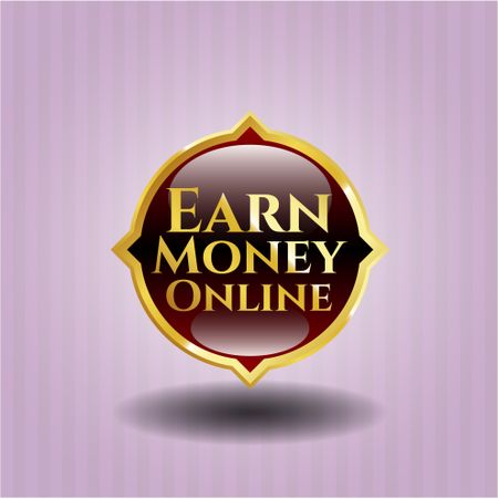 Earn Money Online golden badge or emblem