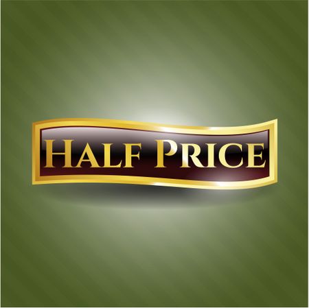 Half Price golden badge or emblem