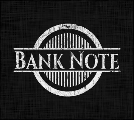 Bank Note chalk emblem, retro style, chalk or chalkboard texture