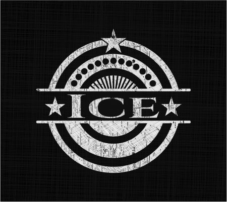 Ice chalk emblem, retro style, chalk or chalkboard texture