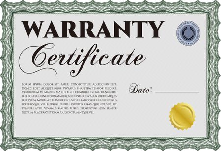 Warranty template. Customizable, Easy to edit and change colors. With background. Good design. 