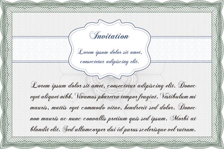 Retro invitation template. Artistry design. Border, frame. With complex linear background. 