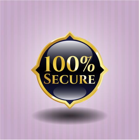 100% Secure golden emblem