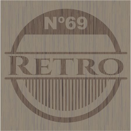 Retro retro wooden emblem