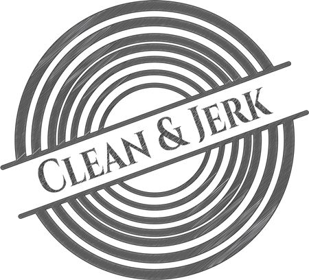 Clean & Jerk pencil strokes emblem