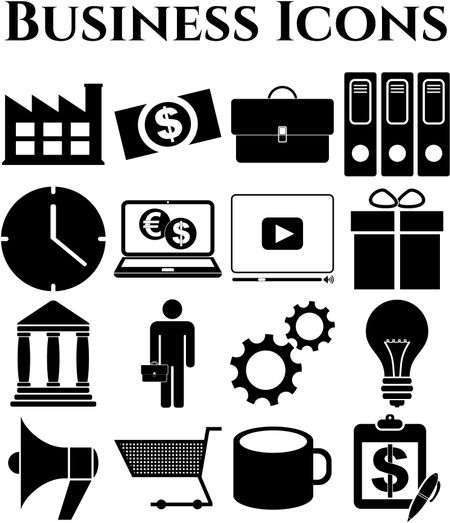 Set of 16 business icons. Set of web Icons.