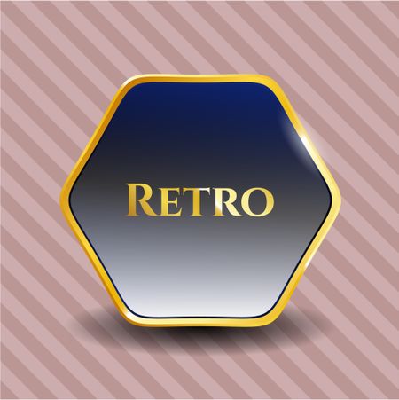 Retro golden emblem or badge