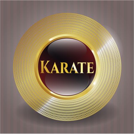 Karate gold shiny badge