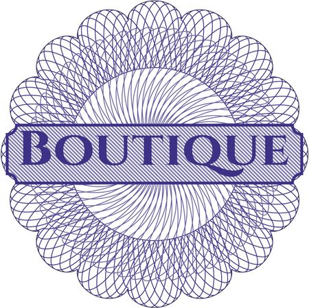 Boutique written inside abstract linear rosette