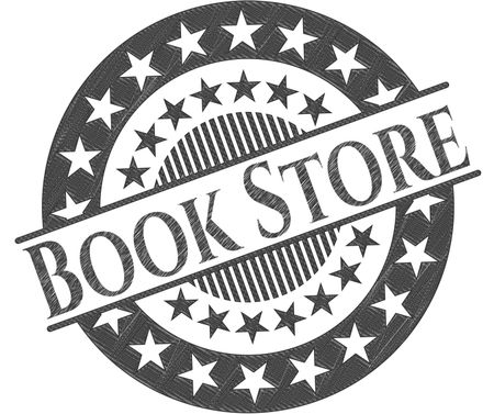 Book Store emblem with pencil effect