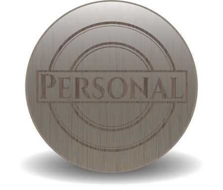 Personal wooden emblem. Retro