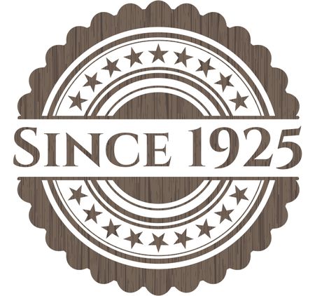 Since 1925 wooden emblem. Retro