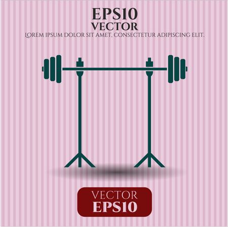 Barbell on Rack icon vector illustration