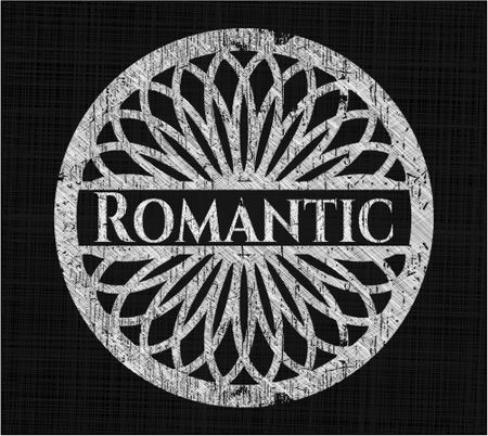 Romantic chalkboard emblem written on a blackboard