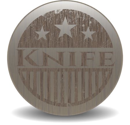 Knife retro wood emblem