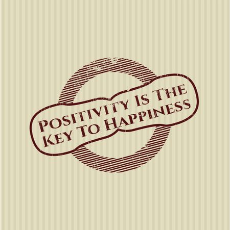 Positivity Is The Key To Happiness rubber stamp