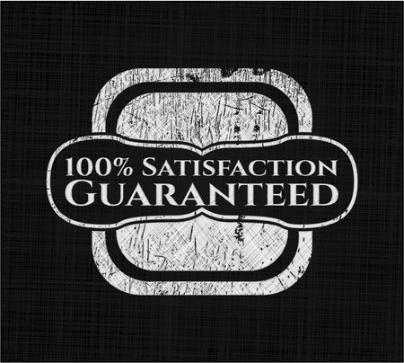 100% Satisfaction Guaranteed chalkboard emblem