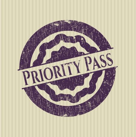 Priority Pass grunge style stamp